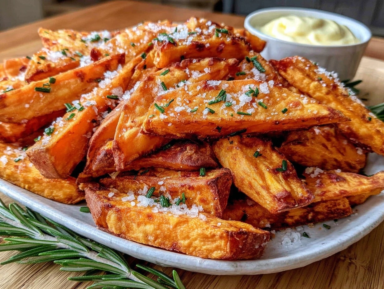 Airfryer Süßkartoffel-Pommes preparation steps