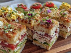 buntes Einschulungs-Buffet mit Mini-Sandwiches - featured image