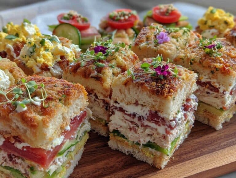buntes Einschulungs-Buffet mit Mini-Sandwiches - featured image