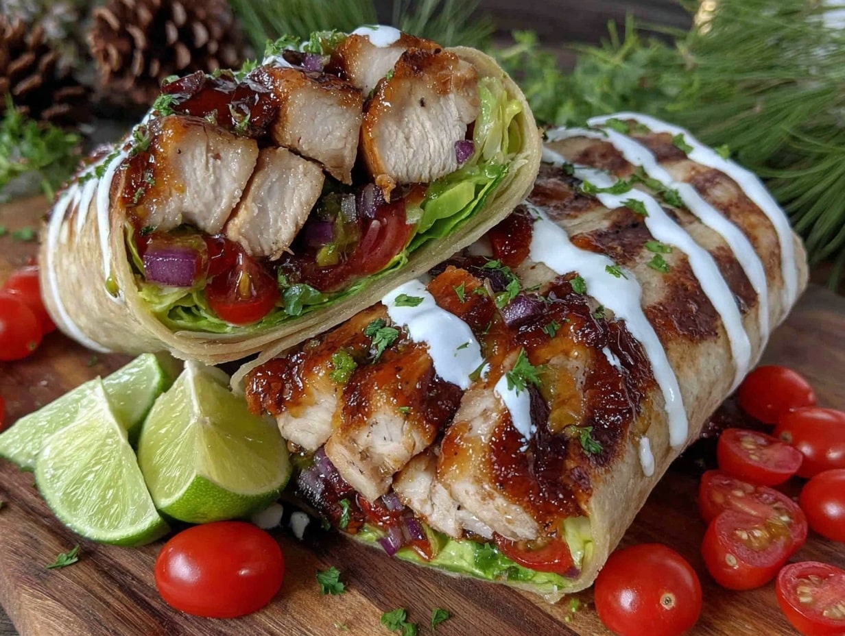 Camping-Wraps mit Hähnchen und Avocado preparation steps