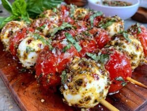 Caprese-Spieße mit Pesto - featured image