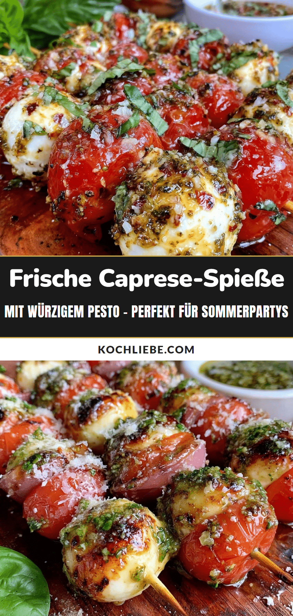 Caprese-Spieße mit Pesto recipe