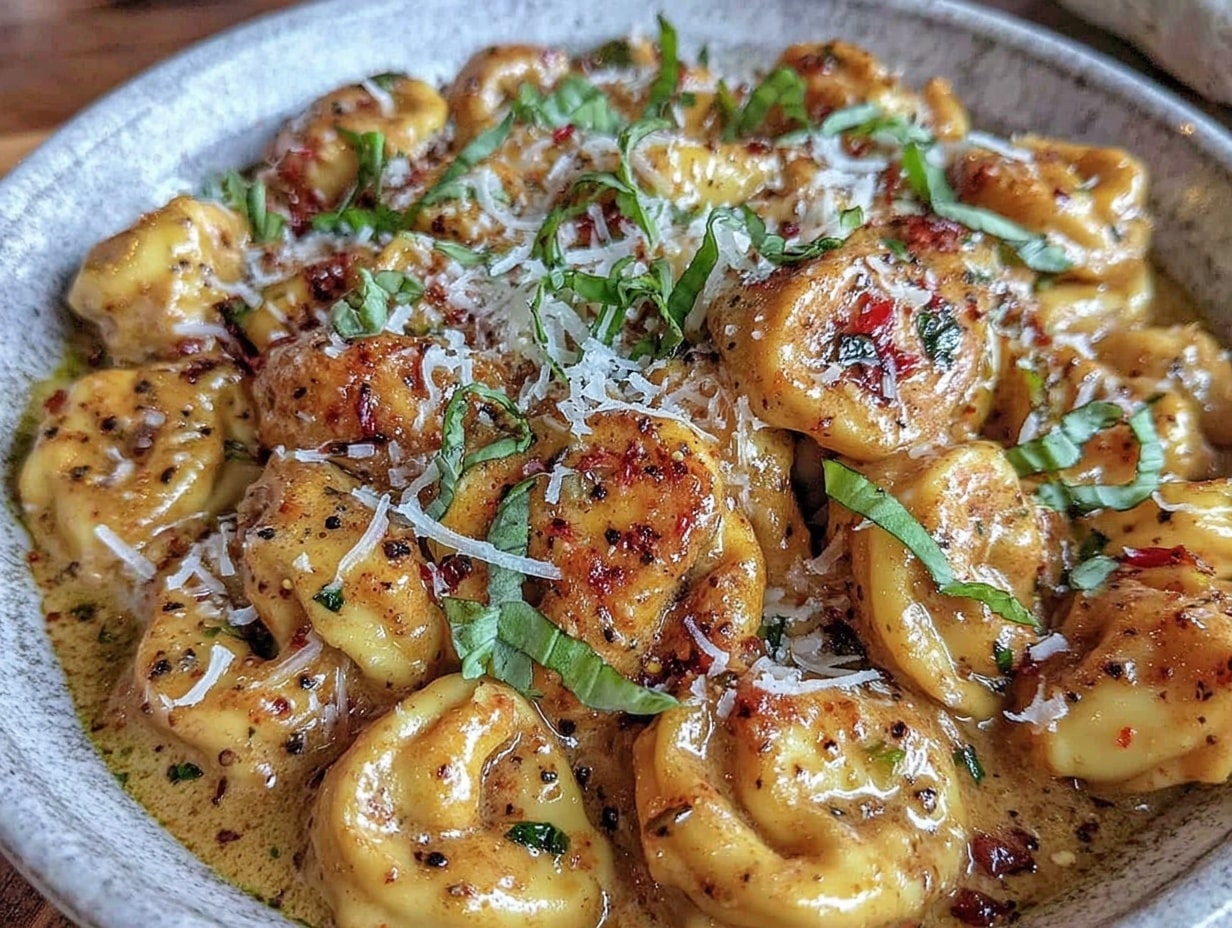 cremige one-pot-tortellini preparation steps