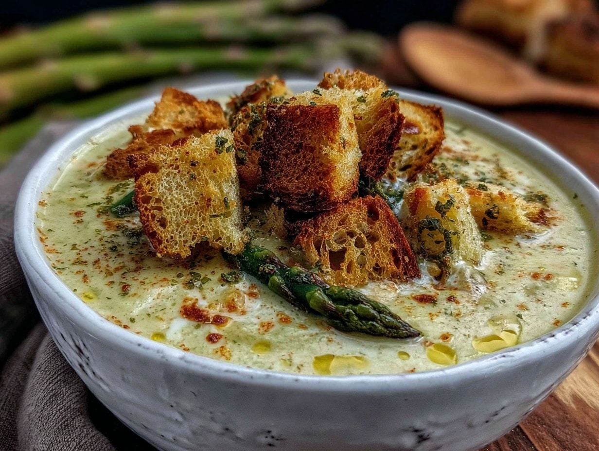 cremige Spargelcremesuppe preparation steps