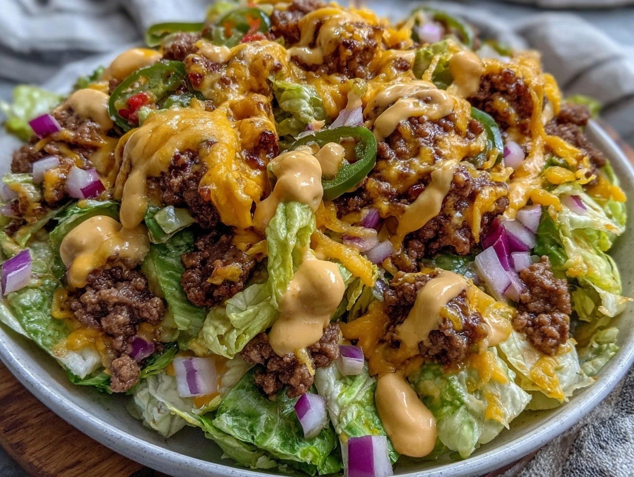 cremiger Big-Mac-Salat preparation steps