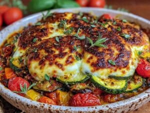 cremiger mediterraner Ofengemüse-Auflauf - featured image