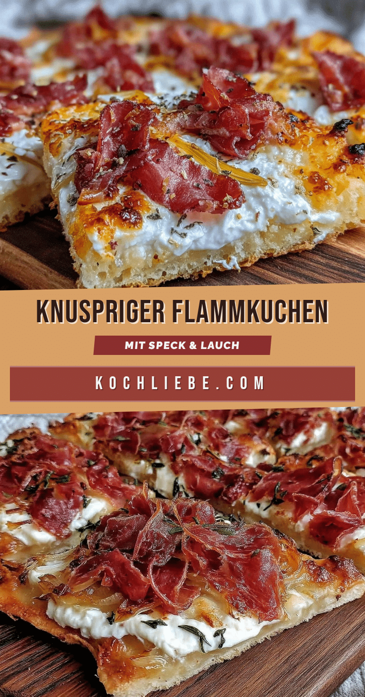 deutscher Flammkuchen mit Speck und karamellisiertem Lauch recipe
