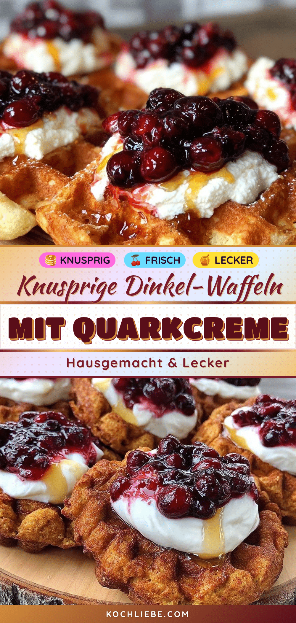 Dinkel-Waffeln mit Quarkcreme recipe