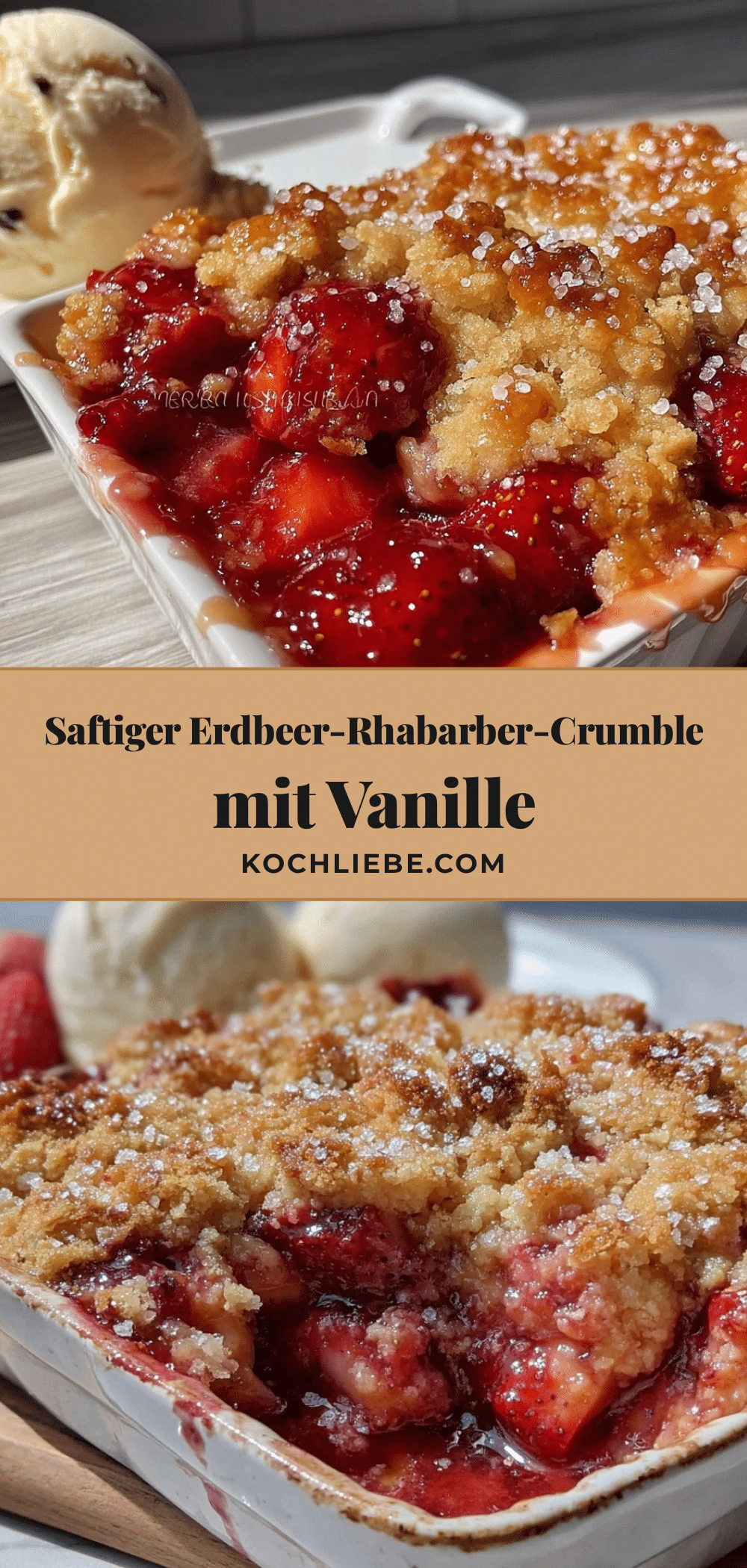 Erdbeer-Rhabarber-Crumble recipe