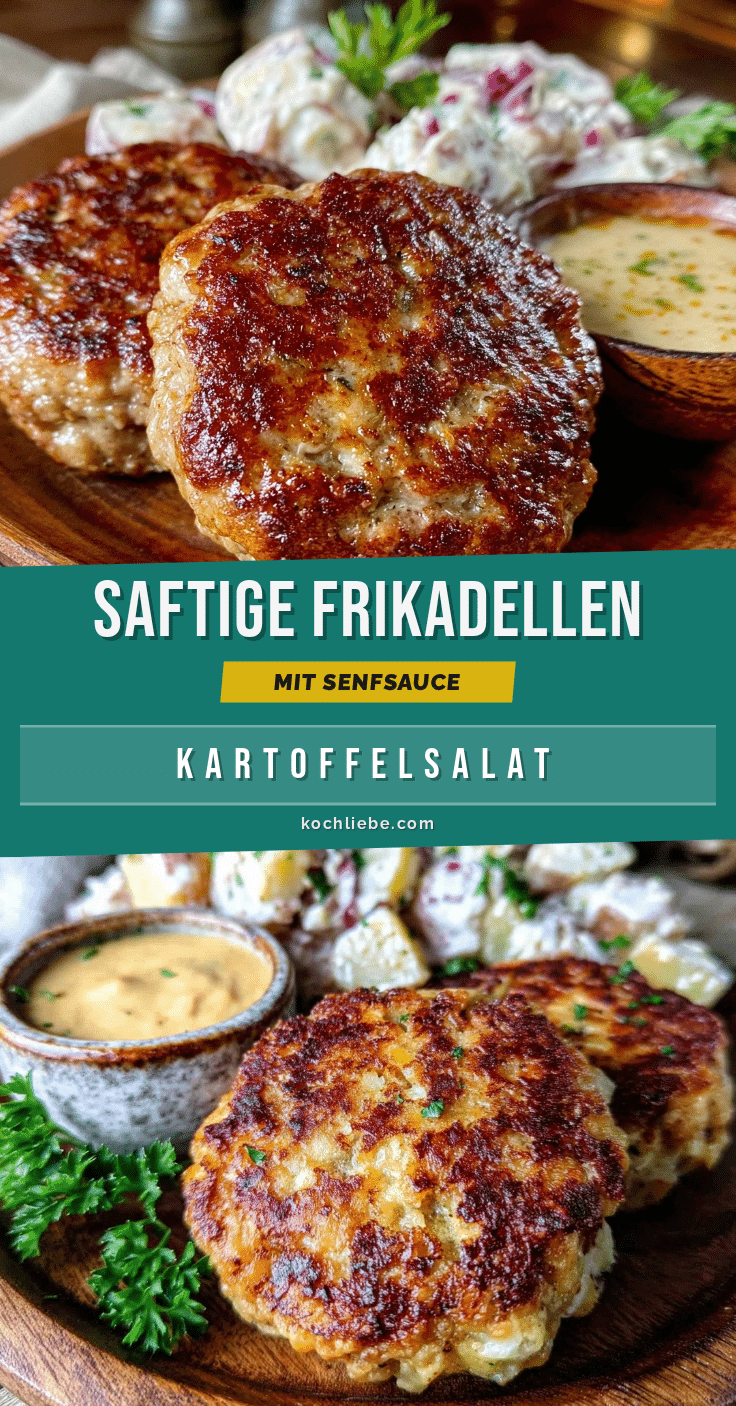 Frikadellen mit Senfsauce und Kartoffelsalat recipe