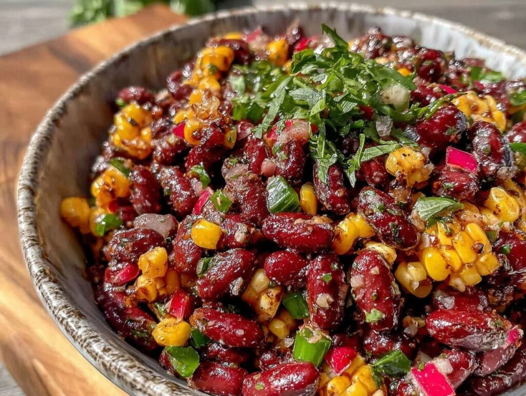 frischer Partysalat mit Mais und Kidneybohnen - featured image