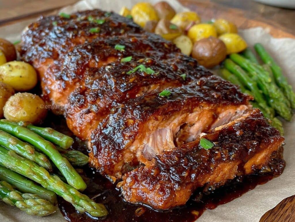 Fünf-Zutaten-Lachs mit Teriyaki-Glasur - featured image