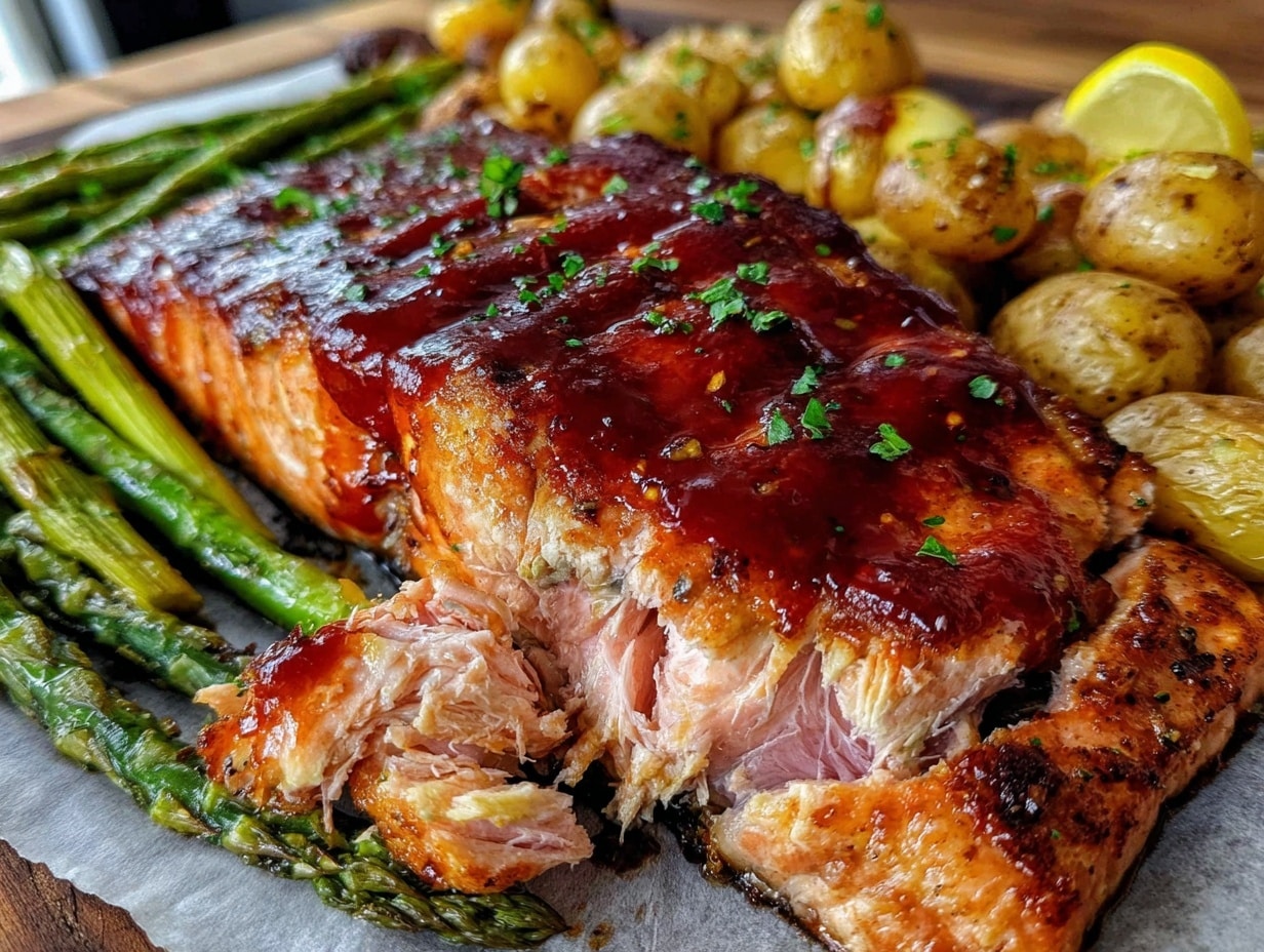 Fünf-Zutaten-Lachs mit Teriyaki-Glasur preparation steps