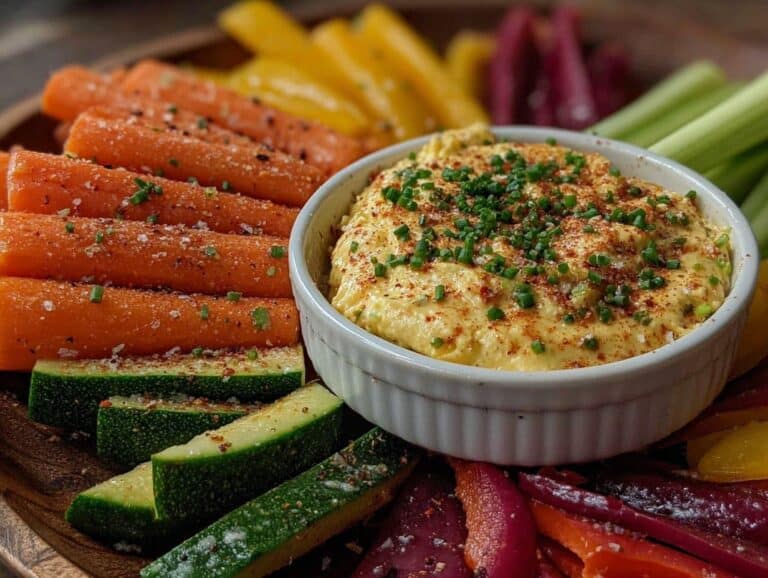 Gemüsesticks mit Frischkäse-Dip - featured image