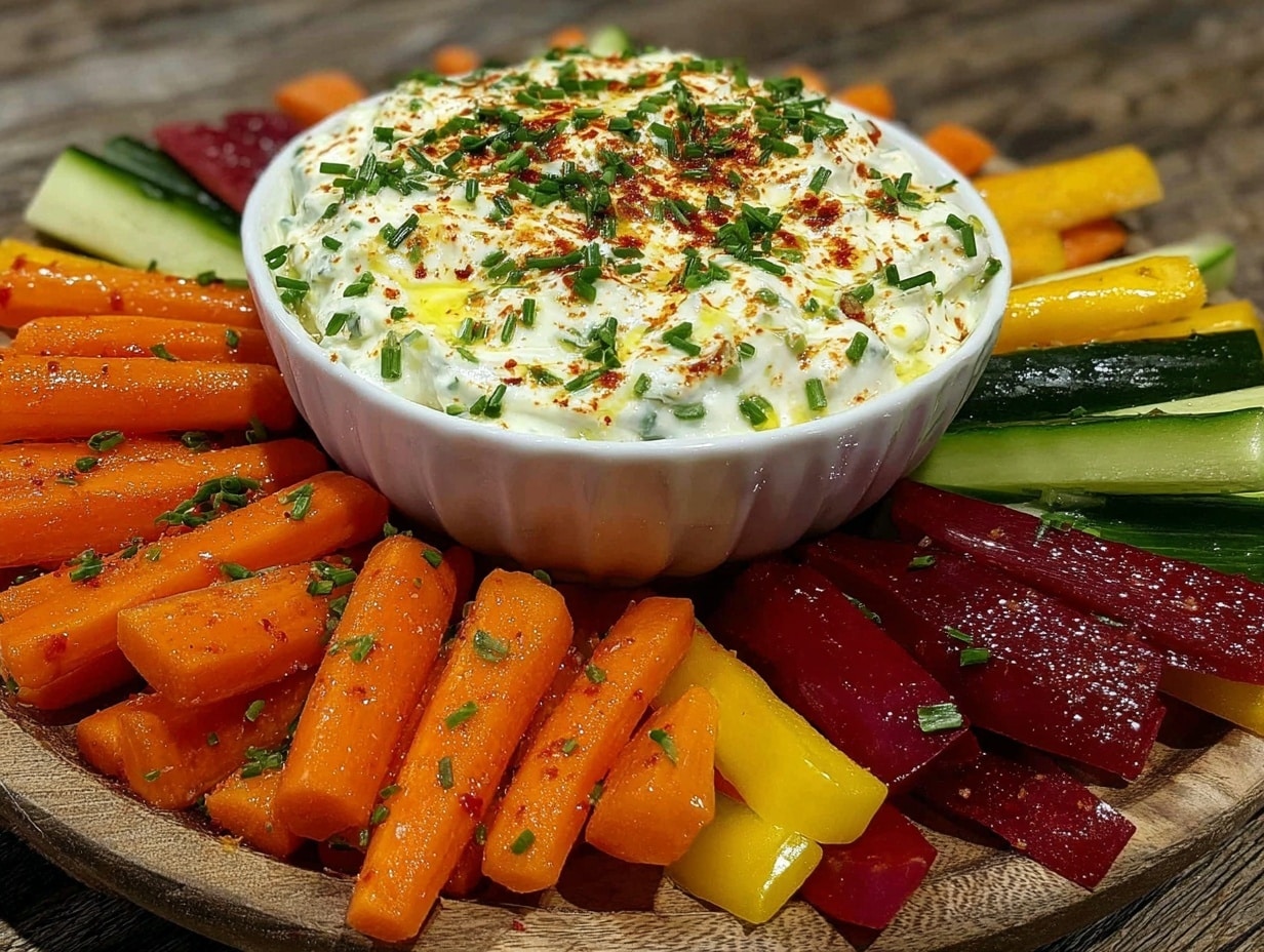 Gemüsesticks mit Frischkäse-Dip preparation steps