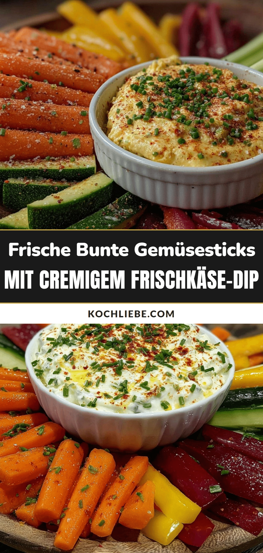 Gemüsesticks mit Frischkäse-Dip recipe