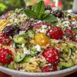 griechischer Sommersalat mit Orzo-Nudeln - featured image