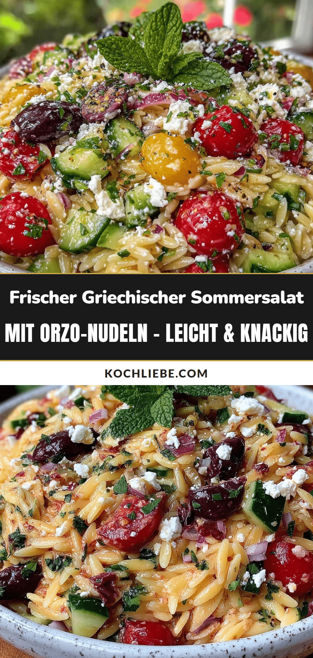 griechischer Sommersalat mit Orzo-Nudeln recipe