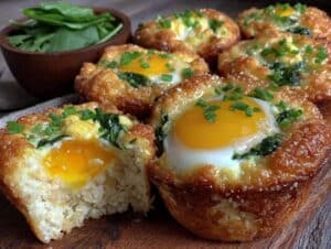 herzhafte Frühstücks-Muffins mit Ei und Spinat - featured image