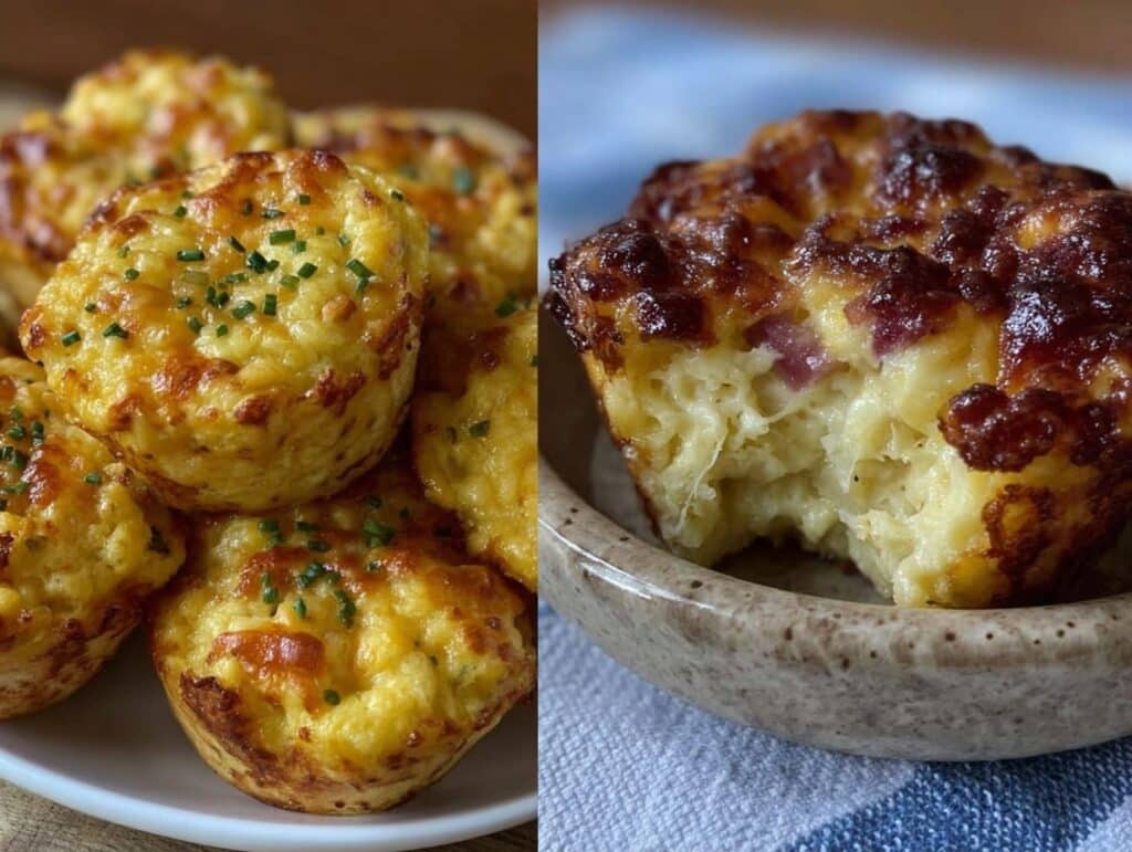 knusprige herzhafte Muffins mit Schinken und Käse - featured image