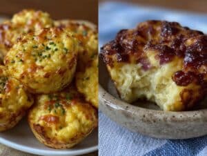 knusprige herzhafte Muffins mit Schinken und Käse - featured image
