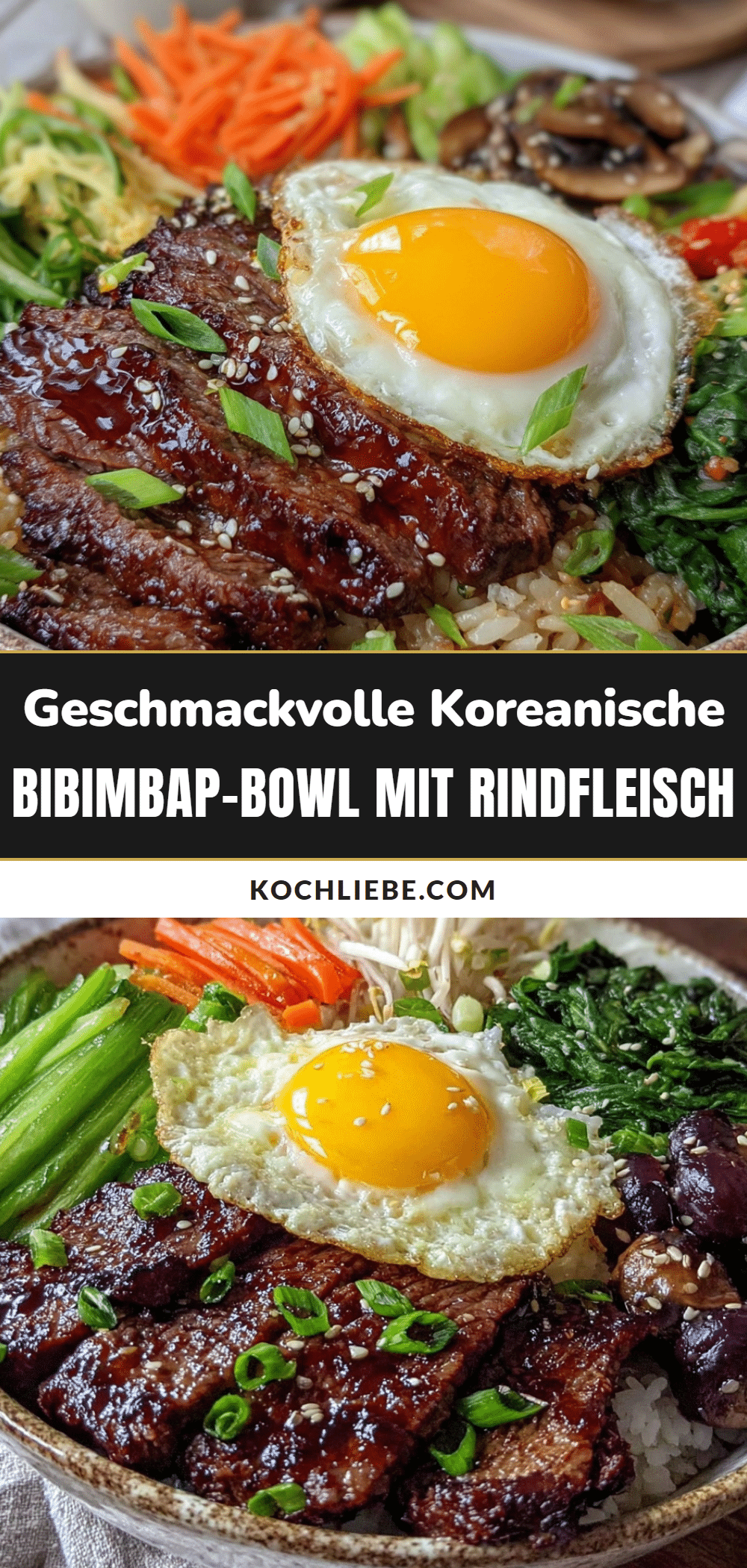 koreanische bibimbap-bowl mit rindfleisch recipe