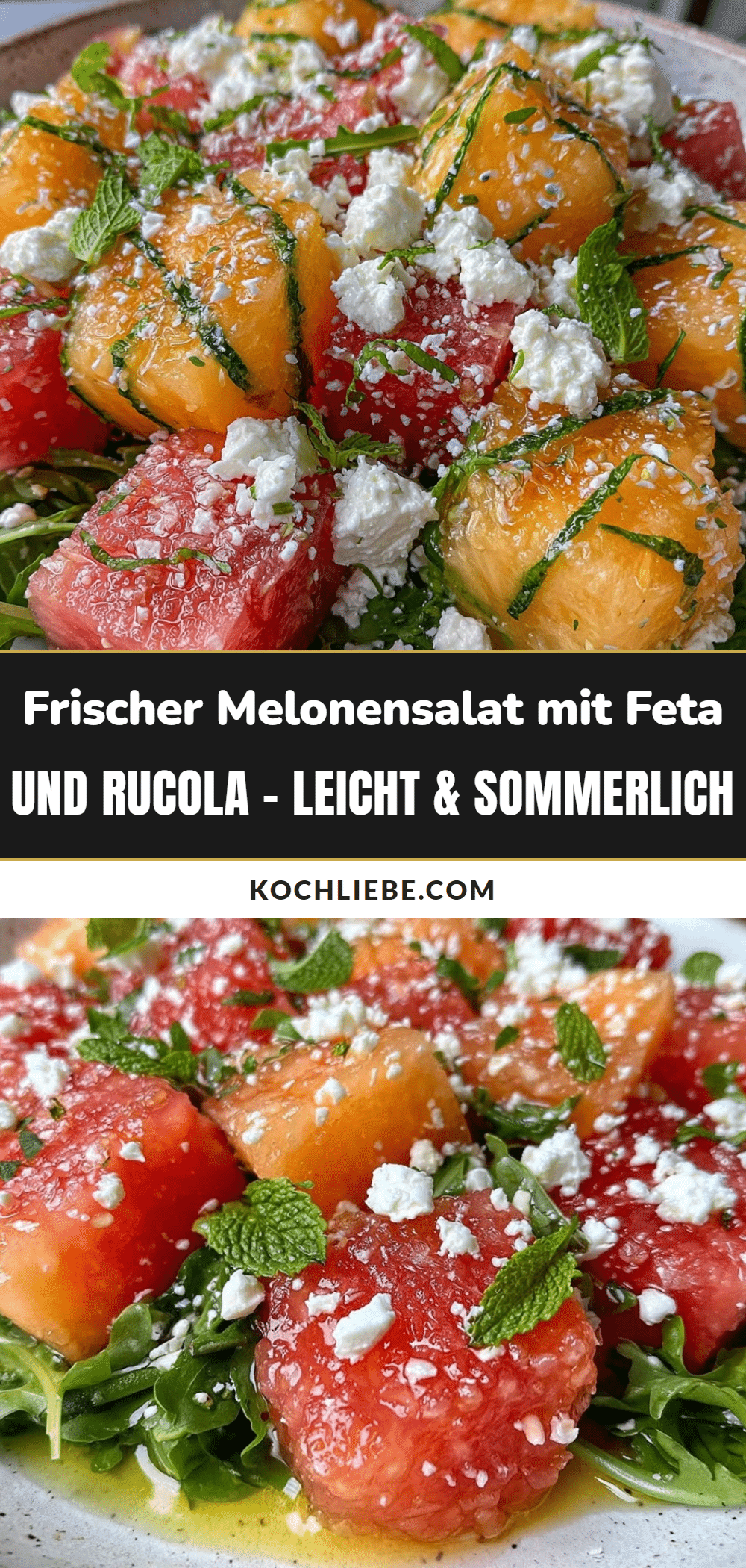 Melonensalat mit Feta und Rucola recipe