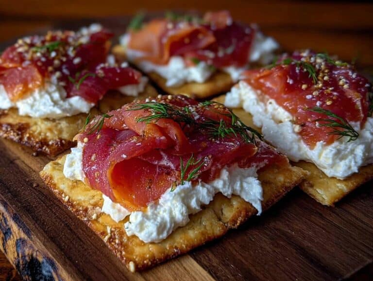 Mini-Flammkuchen mit Lachs und Dill - featured image