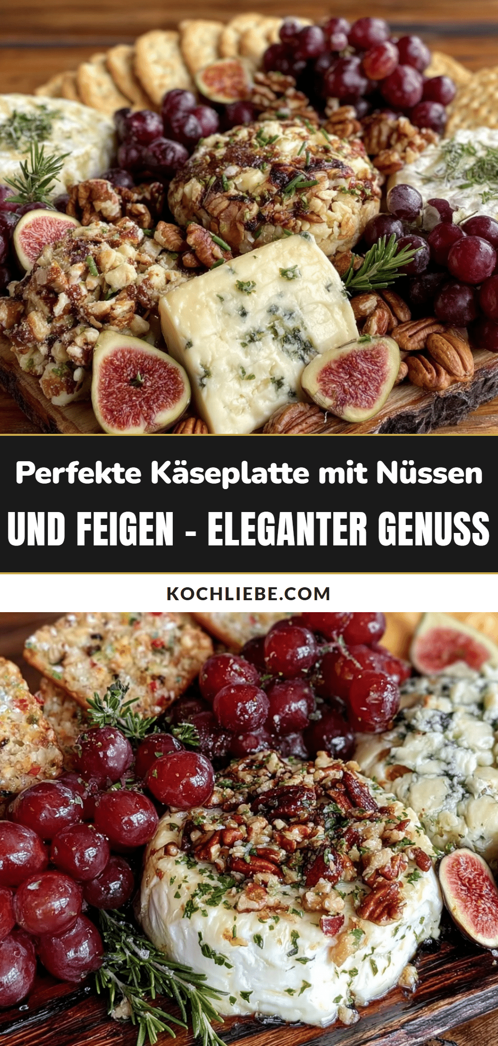 perfekte Käseplatte mit Nüssen und Feigen recipe