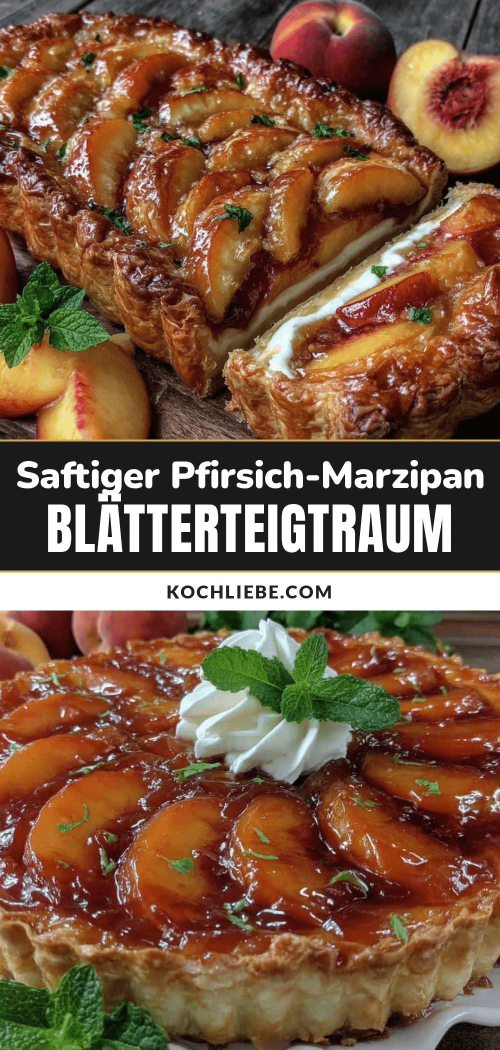 Pfirsich-Marzipan Blätterteig recipe