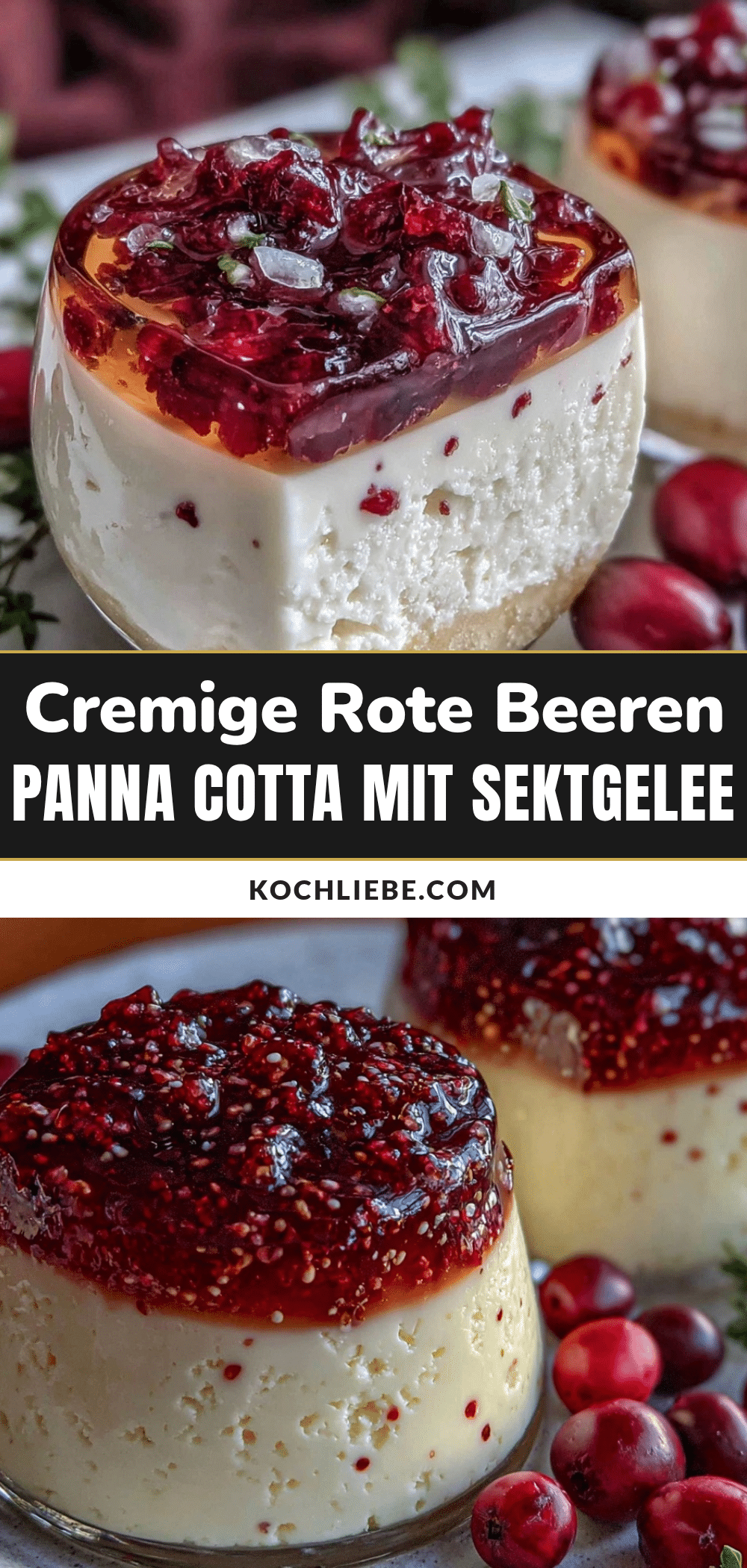 Rote Beeren Panna Cotta mit Sektgelee recipe