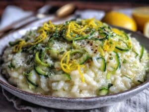 Sommer-Risotto mit Zucchini und Zitrone - featured image