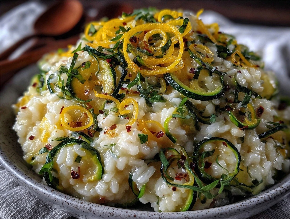 Sommer-Risotto mit Zucchini und Zitrone preparation steps