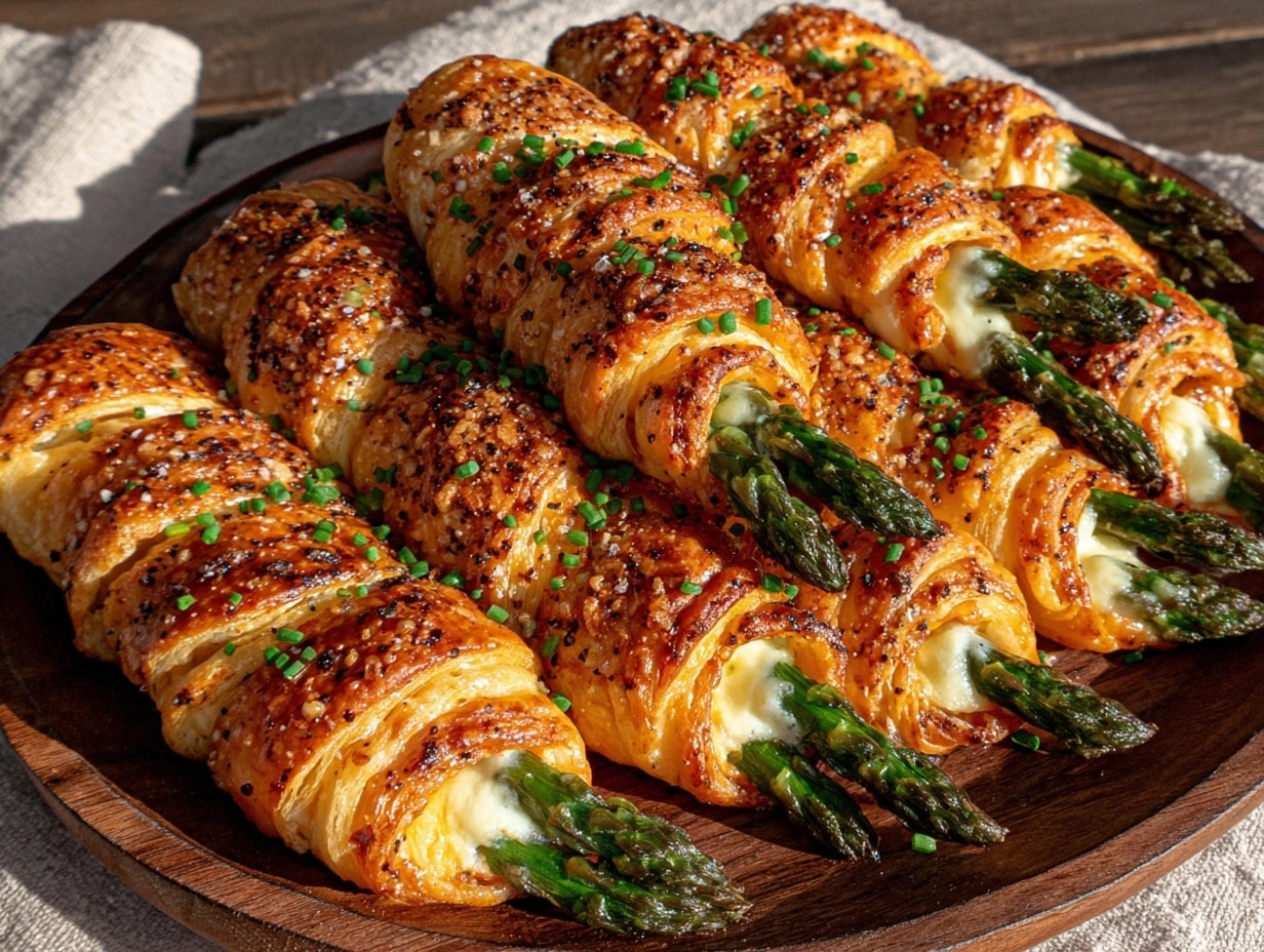 Spargel-Blätterteig-Rollen preparation steps
