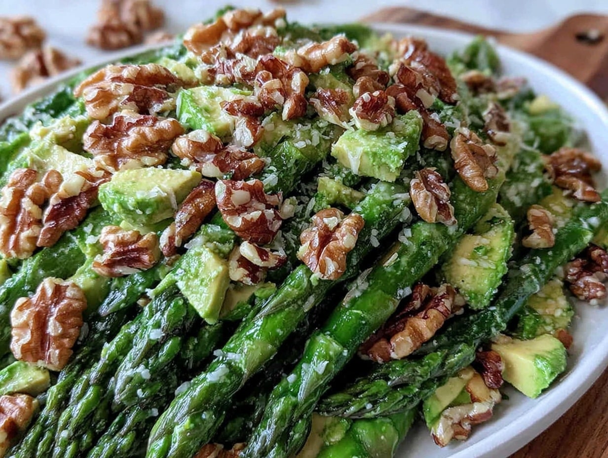 Spargelsalat mit Avocado und Walnüssen preparation steps