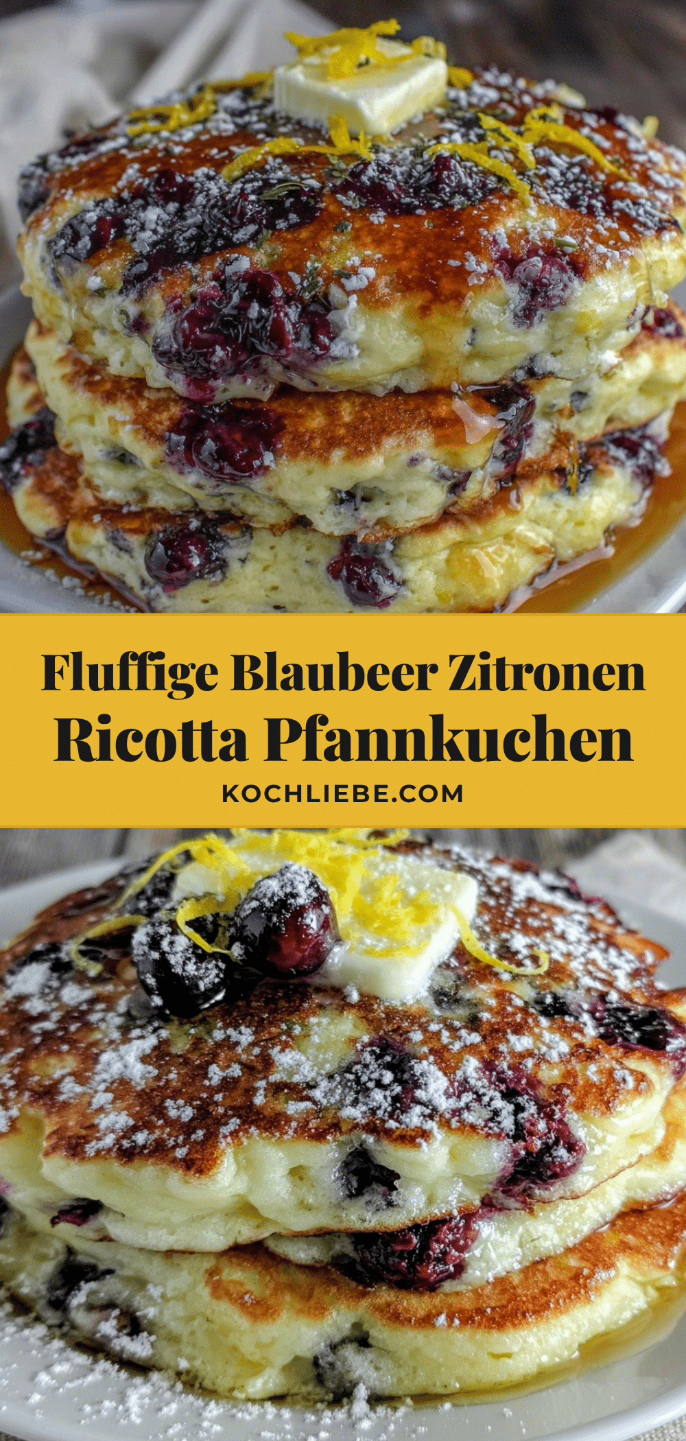 Blaubeer Zitronen Ricotta Pfannkuchen recipe