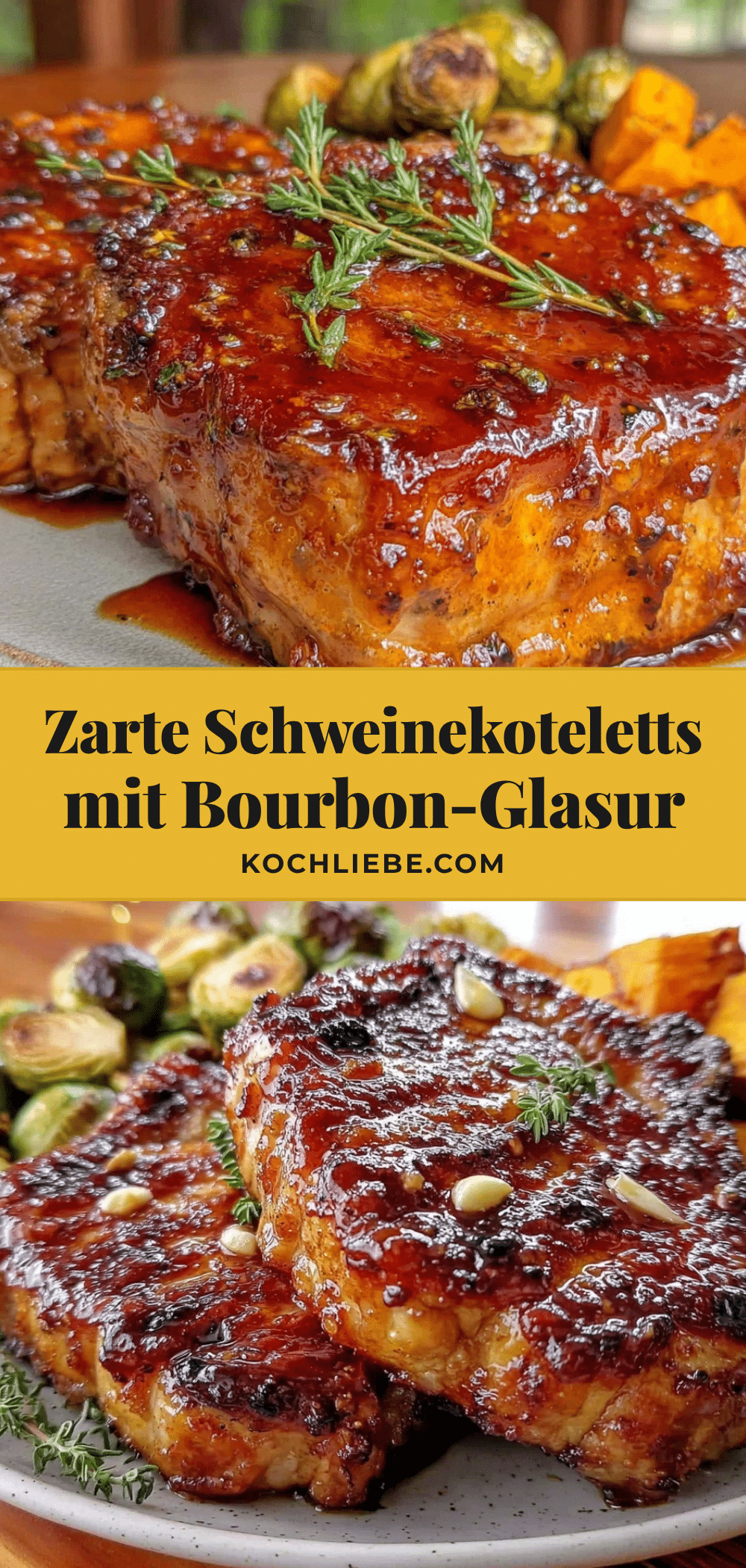 Bourbon Brown Sugar Glazed Schweinekoteletts recipe