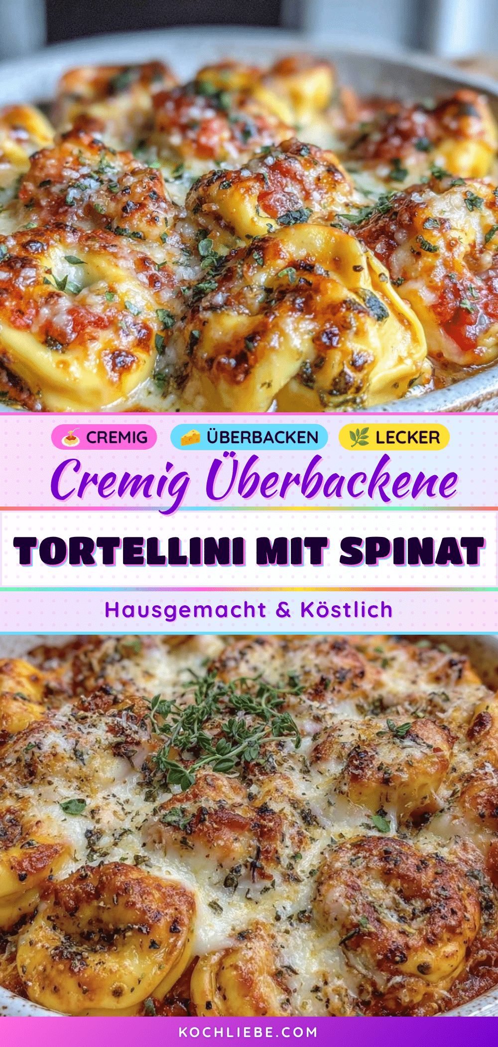 cremig überbackene tortellini mit spinat und ricotta recipe