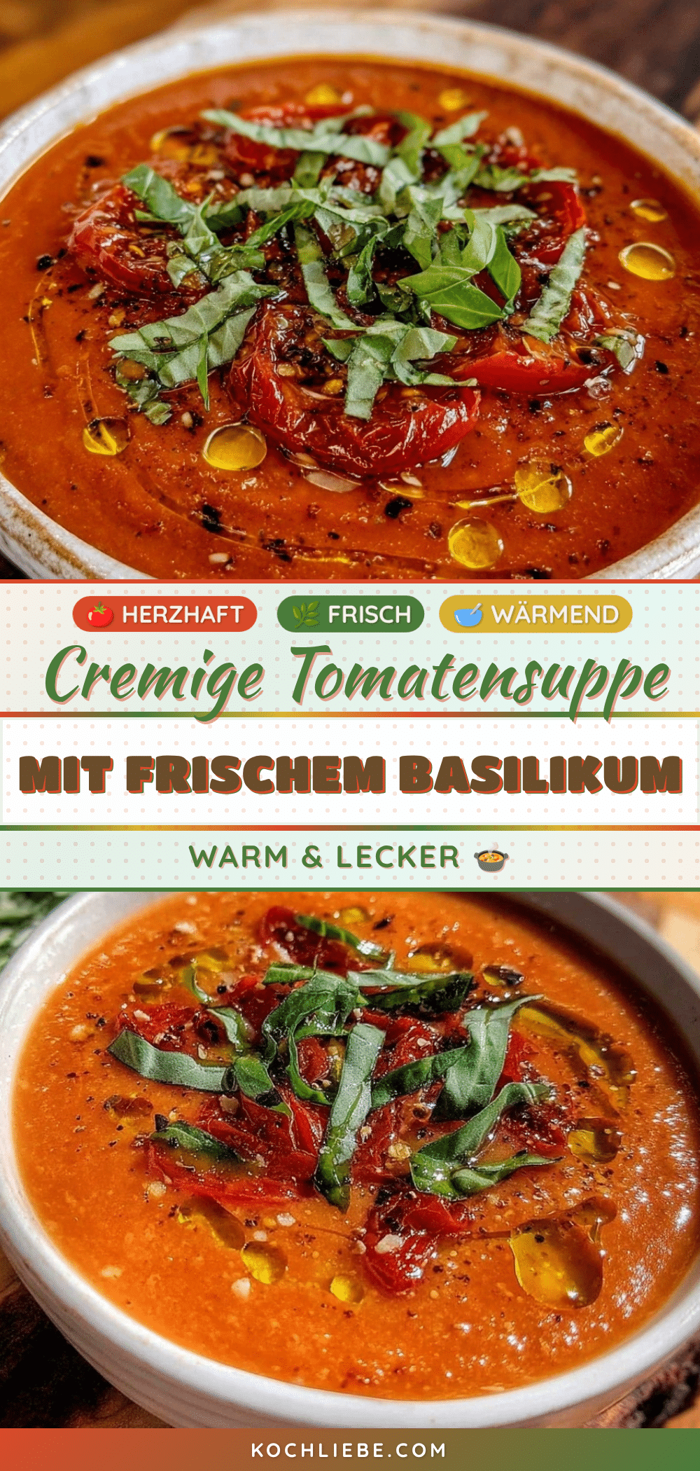 cremige Tomatensuppe mit Basilikum recipe