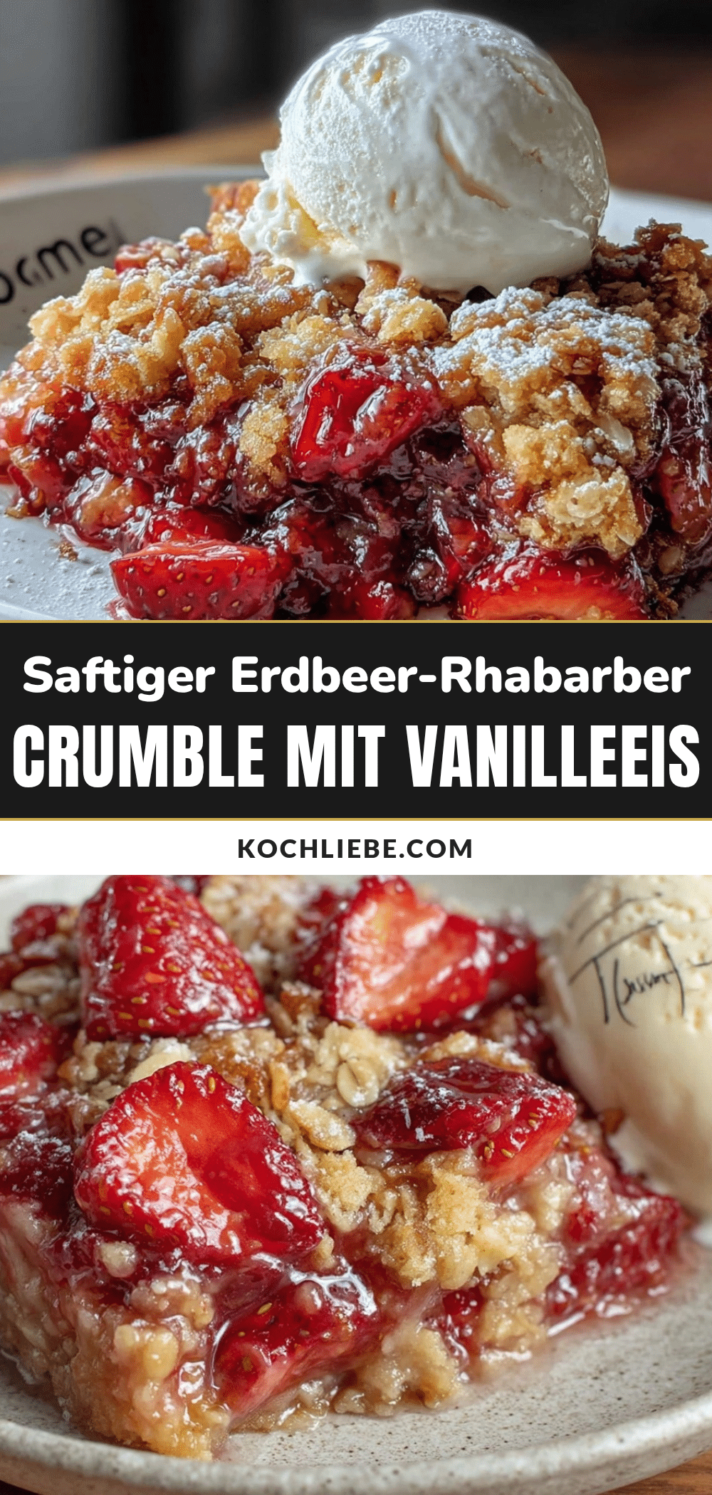 Erdbeer-Rhabarber-Crumble recipe