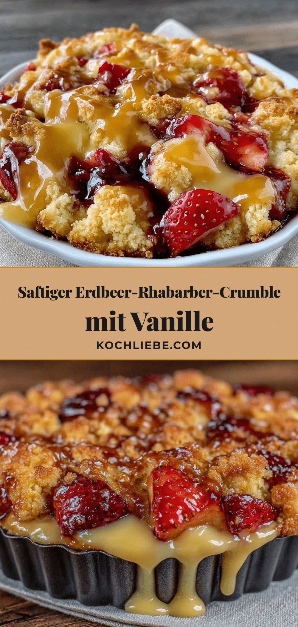 Erdbeer-Rhabarber-Crumble recipe