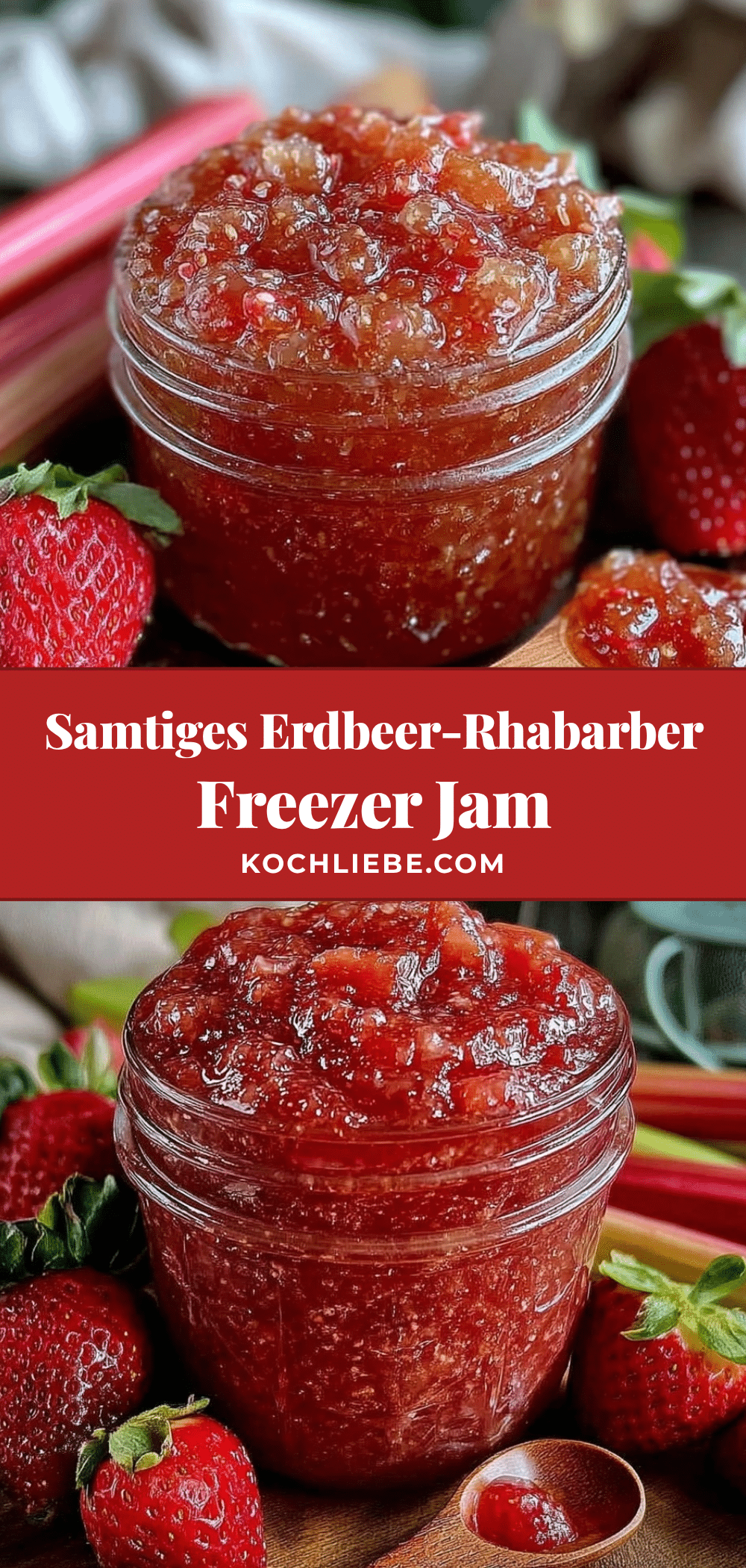 Erdbeer-Rhabarber Freezer Jam recipe