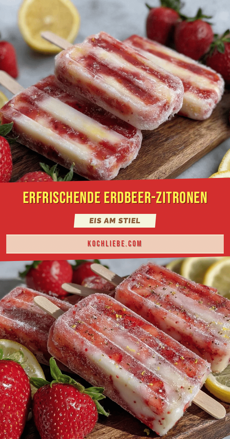 Erdbeer-Zitronen Eis am Stiel recipe