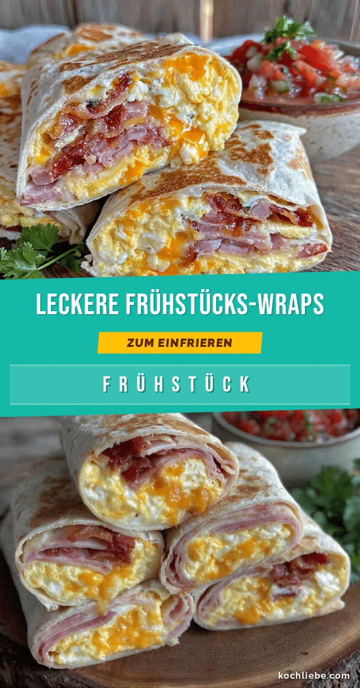 Frühstücks-Wraps mit Schinken Ei und Käse recipe