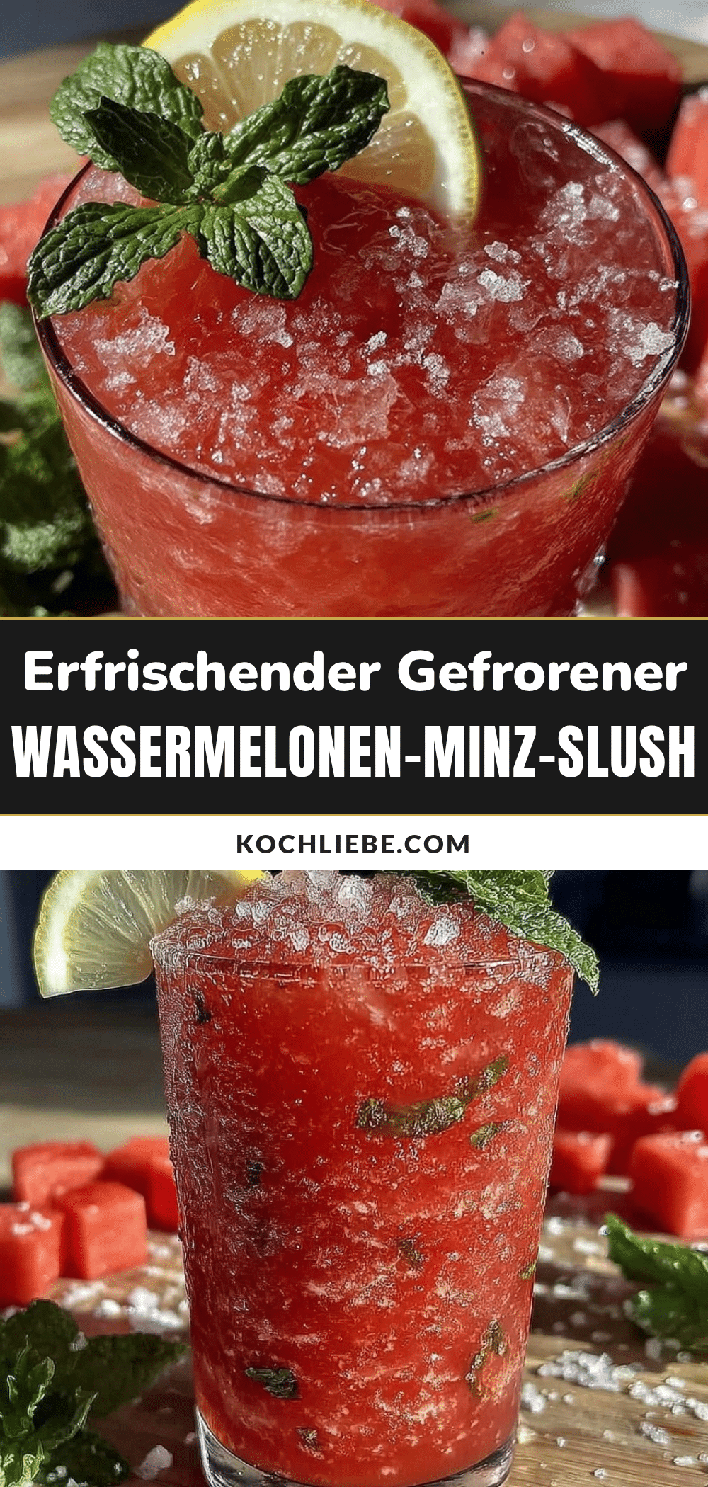 Gefrorener Wassermelonen-Minz-Limonaden-Slush recipe