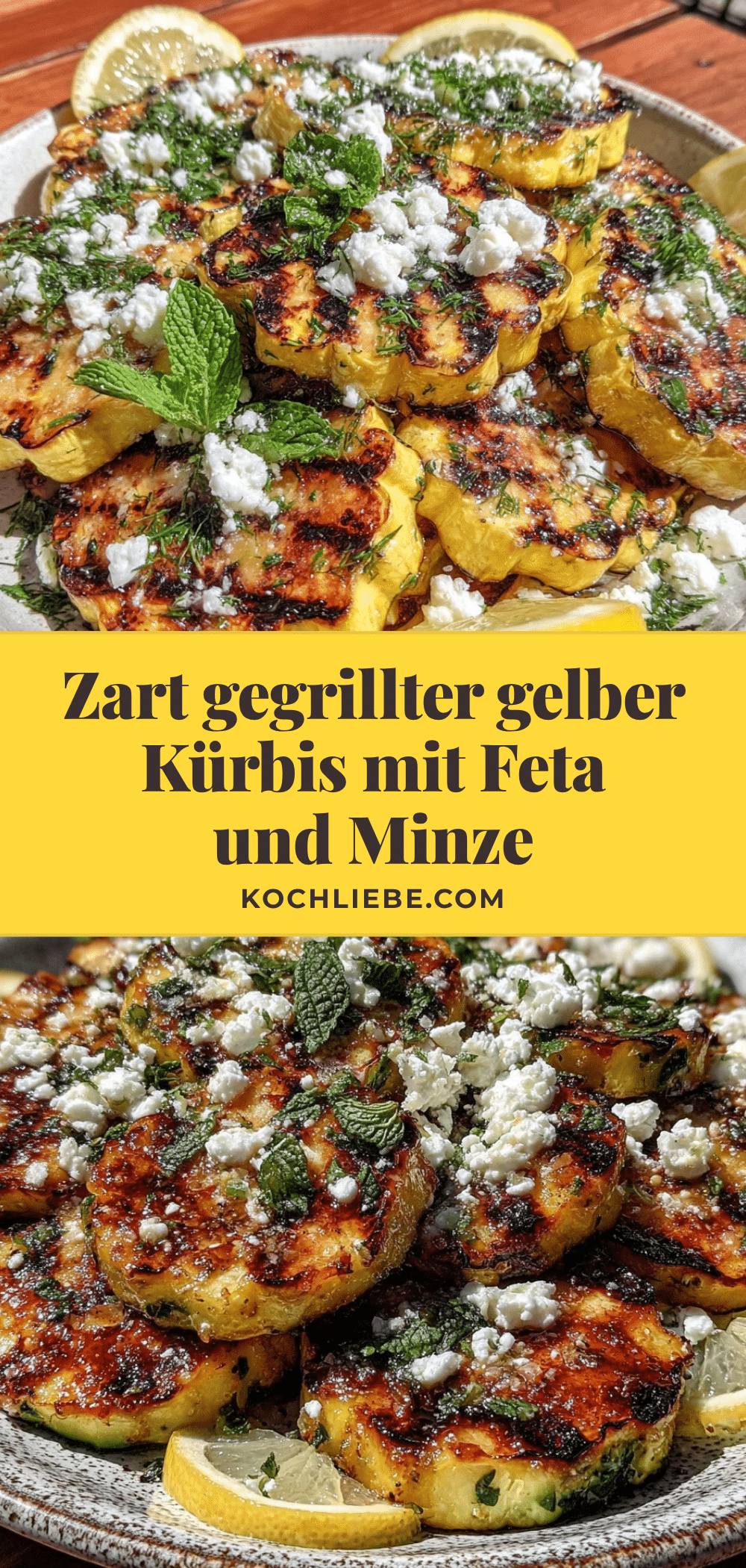 gegrillter gelber kürbis mit feta recipe
