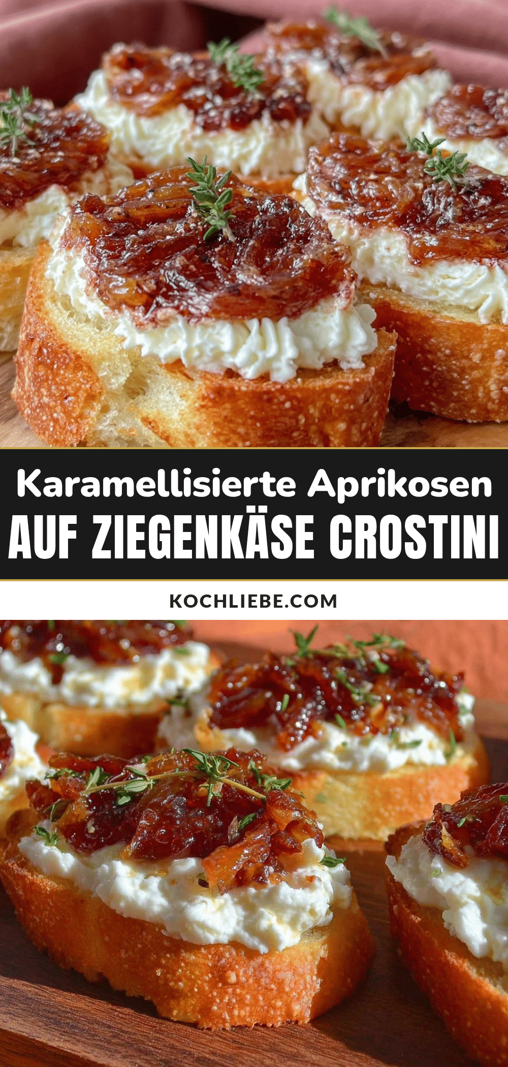 karamellisierte Aprikosen auf Ziegenkäse-Crostini recipe