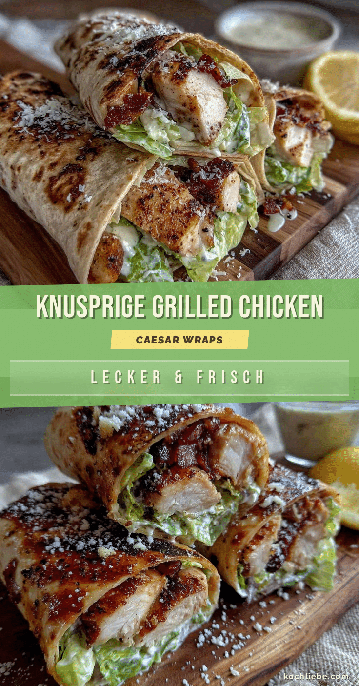 knusprige grilled chicken caesar salad wraps recipe