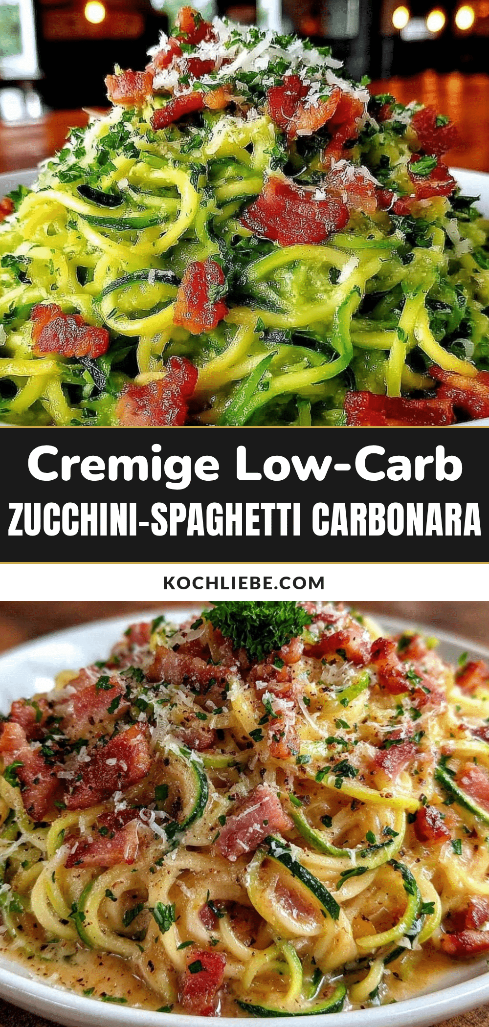 Low-Carb Zucchini-Spaghetti Carbonara recipe