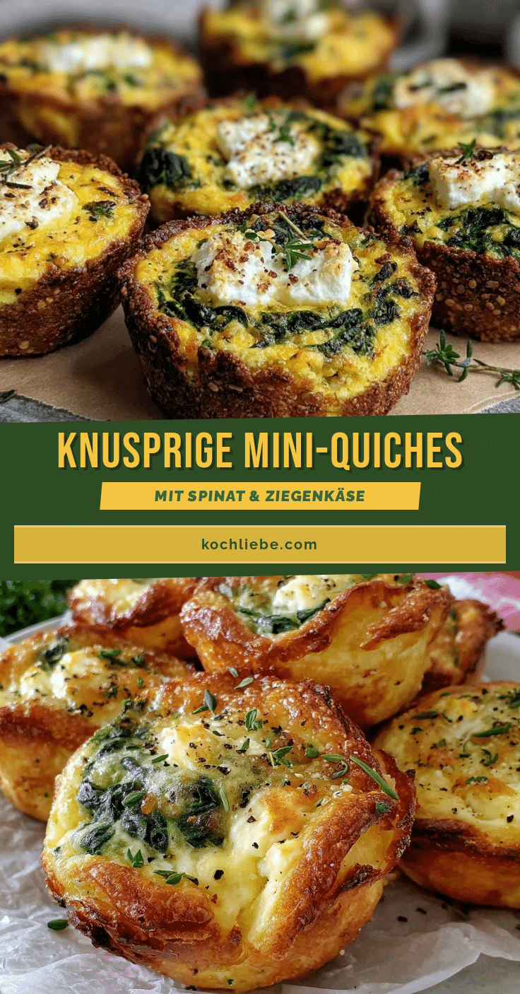 Mini-Quiches mit Spinat und Ziegenkäse recipe